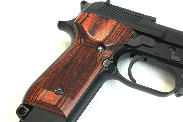 Wood Grip MARUI M93R (Checkered / Brown)