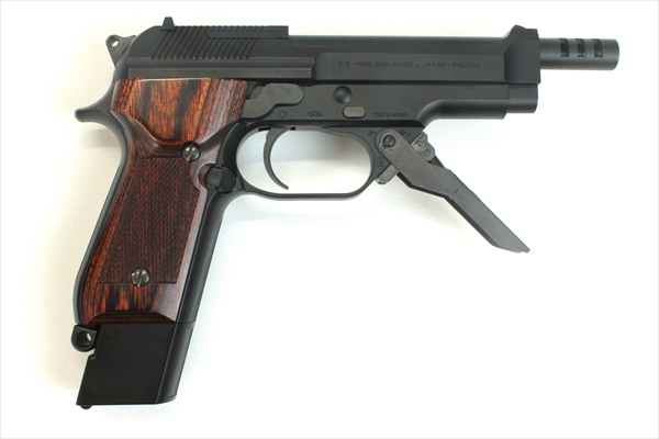 Wood Grip MARUI M93R (Checkered / Brown)