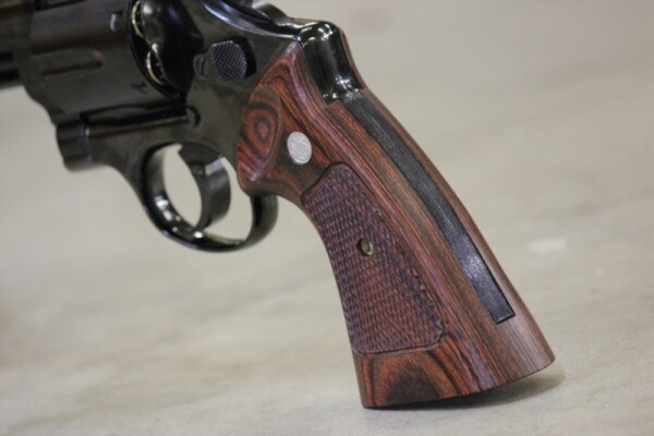 Wood grip | Tanaka Works S&W M29 (N frame square bat) | Checker/Brown