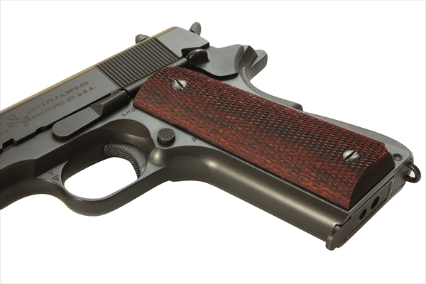 Wood Grip GOVERNMENT / 45AUTO (Full checkered/Brown)