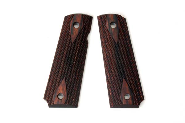 Wood Grip Government / 45 AUTO (Diamond Checker / Brown)