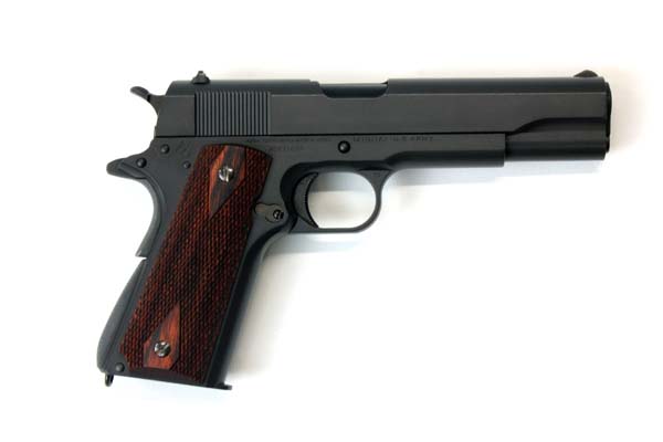 Wood Grip Government / 45 AUTO (Diamond Checker / Brown)