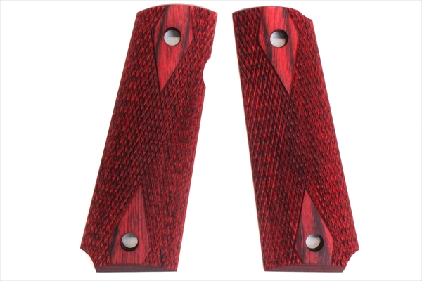 Wood Grip Government / 45 AUTO (Diamond Checker / Red)