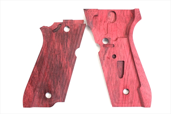 Wood Grip KSC M93R(Checker / Red)