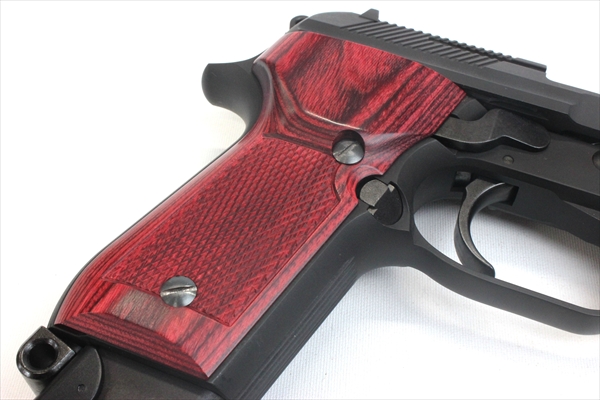 Wood Grip KSC M93R(Checker / Red)