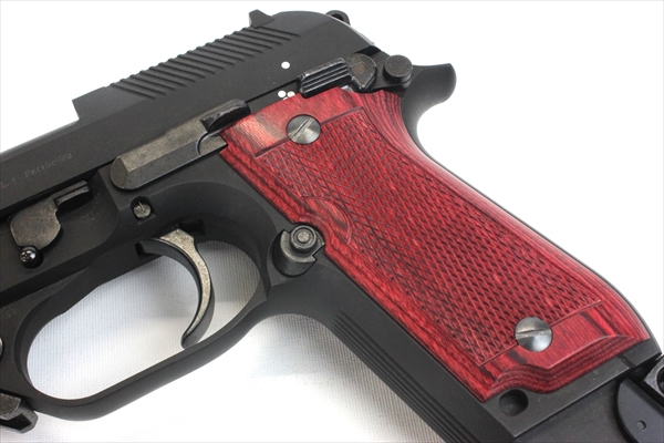 Wood Grip KSC M93R(Checker / Red)