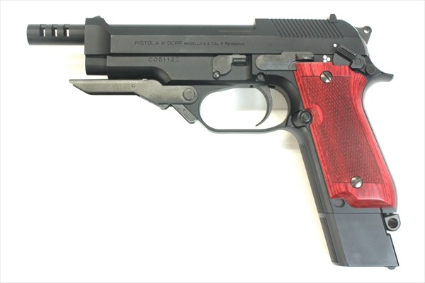 Wood Grip MARUI M93R (Checker / Red)