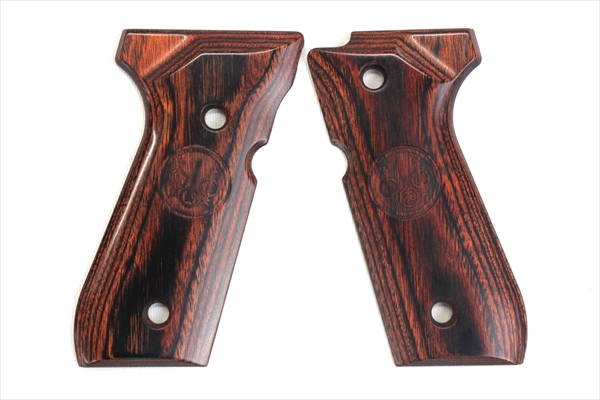 Wood Grip U.S. M9 / M9A1 (Smooth logo / Brown)