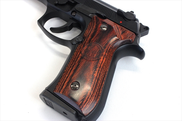 Wood Grip U.S. M9 / M9A1 (Smooth logo / Brown)