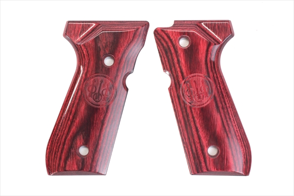 Wood Grip U.S. M9 / M9A1 (Smooth logo / Red)