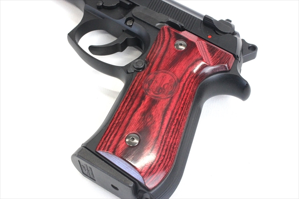 Wood Grip U.S. M9 / M9A1 (Smooth logo / Red)