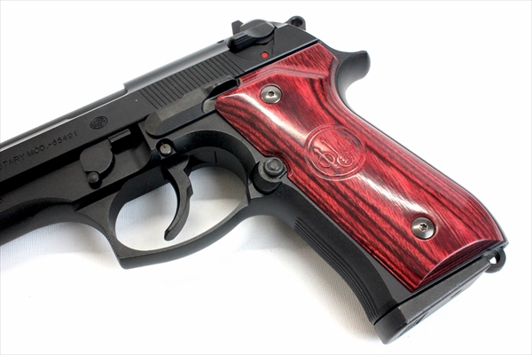 Wood Grip U.S. M9 / M9A1 (Smooth logo / Red)